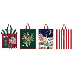 Vrećice ukrasne 18x23x10cm novogodišnje Interdruk sort