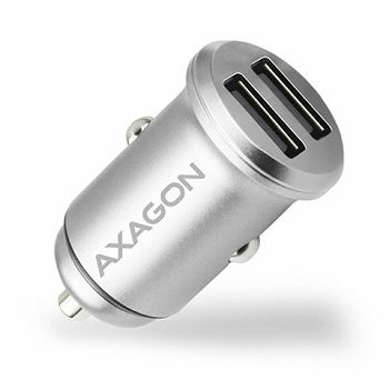 AXAGON PWC-5V4 car charger Smart 5V 2,4A + 2,4A, 24W, sivi