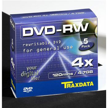 TRAXDATA OPTIČKI MEDIJ DVD-RW 4X BOX 5