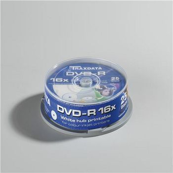 TRAXDATA OPTIČKI MEDIJ DVD-R 16X CAKE25 WHITE FULL PRINTABLE