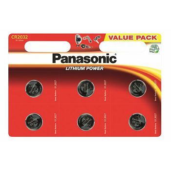 PANASONIC baterije CR-2032EL/6BP Lithium Coin