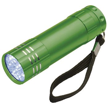 Svjetiljka ručna  9 LED metalna zelena