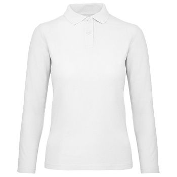 Majica dugi rukavi polo B&C ID.001 LSL/women 180g bijela L 