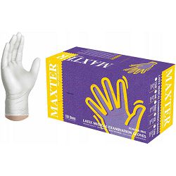 Lateks rukavice bez pudera Maxter bijele - veličina L