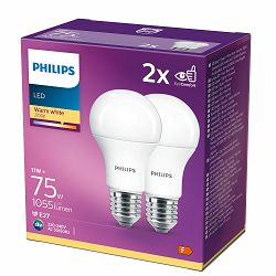 Philips LED žarulja, E27, A60, topla, 11W, mat. 2x