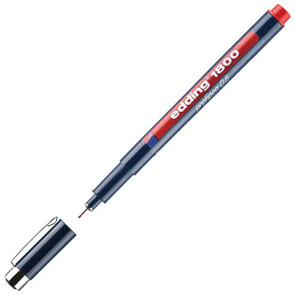 Flomaster za tehničko crtanje profipen 0,5mm Edding 1800 crveni