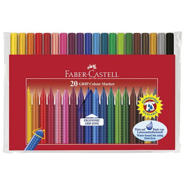 Flomaster školski  20boja Grip Faber-Castell 155320 blister