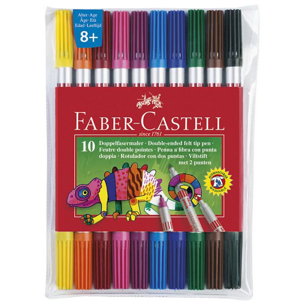 Flomaster školski  10boja obostrani Faber-Castell 151110 blister