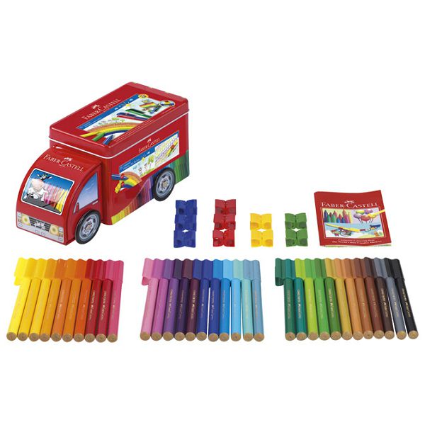 Flomaster školski  33boje u metalnoj kutiji Connector Truck Faber-Castell 155533