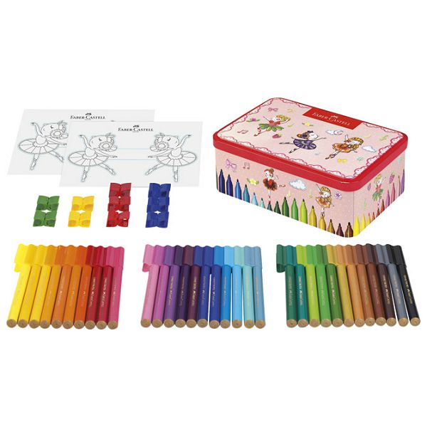 Flomaster školski  33boje u metalnoj kutiji Connector Balerina Faber-Castell 155534