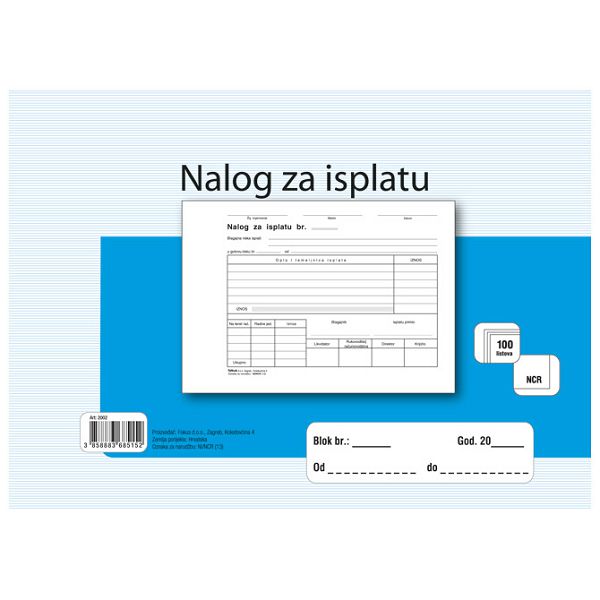 Obrazac NI/NCR nalog za isplatu Fokus