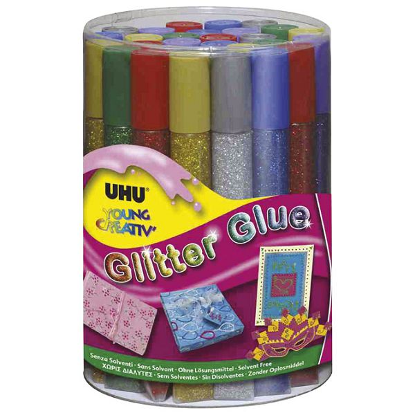 Ljepilo glitter glue 20g pk24 UHU L0180504 sortirano