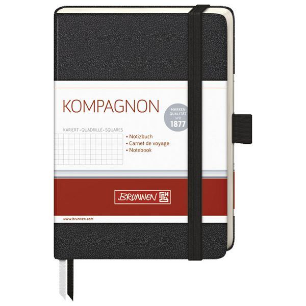 Notes A6 karo 96L šamoa 80g s gumicom Kompagnon Brunnen 10-55218-05 crni