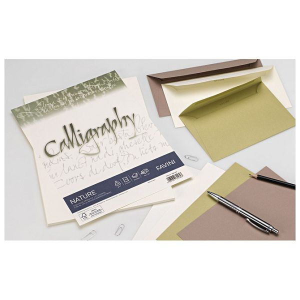 Kuverte 11x22 Calligraphy 90g pk25 Favini oker