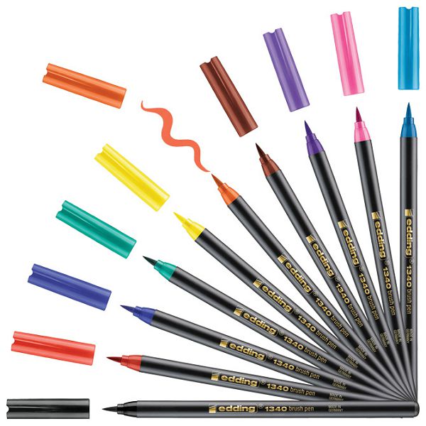 Flomaster brushpen 1-6mm 10boja Edding 1340/10 blister