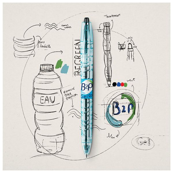 Roler gel 0,5mm Bottle to pen Begreen Pilot BL-B2P-5-BG-FF-B crni 