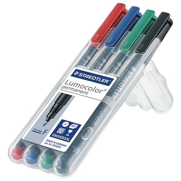 Marker permanentni 0,6mm pk4 reciklirani Lumocolor Staedtler 318 WP4 