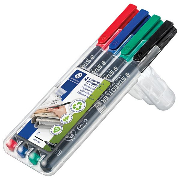 Marker permanentni 0,6mm pk4 reciklirani Lumocolor Staedtler 318 WP4 