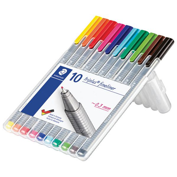 Flomaster fineliner 0,3mm Triplus Staedtler 334 SB10 blister