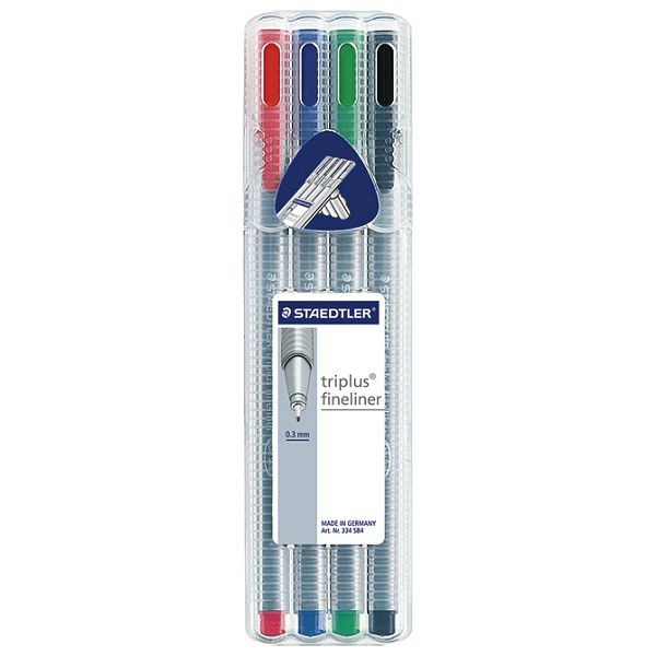 Flomaster fineliner 0,3mm pk4 Triplus Staedtler 334 SB4