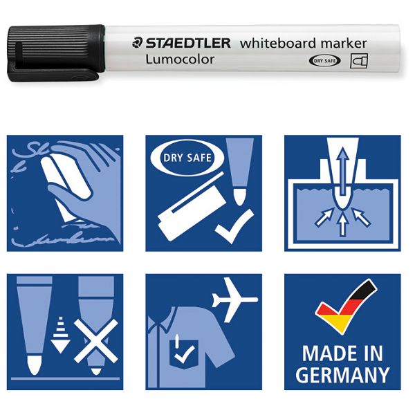 Marker za bijelu ploču 2mm reciklirani Lumocolor Staedtler 351-9 crni