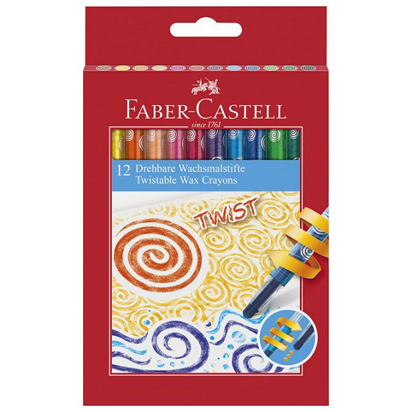 Boje voštane 12boja kartonska kutija okretne Faber-Castell 120003 blister