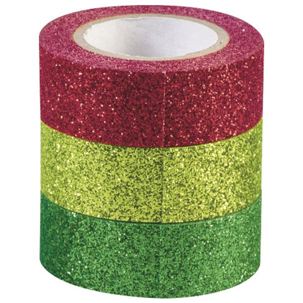 Traka Deco ljepljiva 15mmx3m glitter pk3 Heyda 20-35843 77 sortirano blister