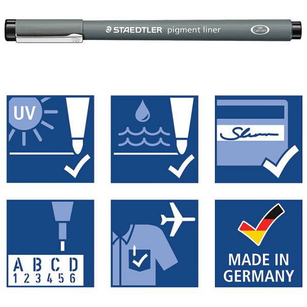 Flomaster za tehničko crtanje 0,1mm pigment liner Staedtler 308 01-9 crni 