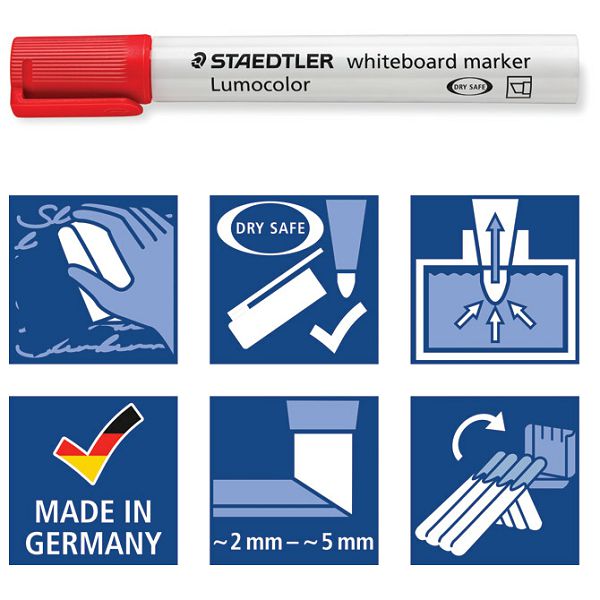 Marker za bijelu ploču 2-5mm reciklirani Lumocolor Staedtler 351 B-2 crveni