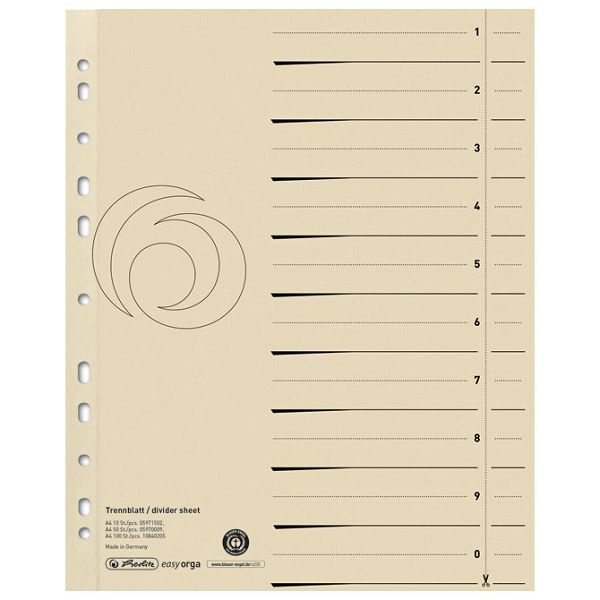 Pregrada kartonska A4 pk100 Herlitz 10840205