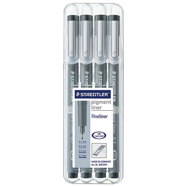 Flomaster za tehničko crtanje pk4 pigment liner Staedtler 308 WP4 