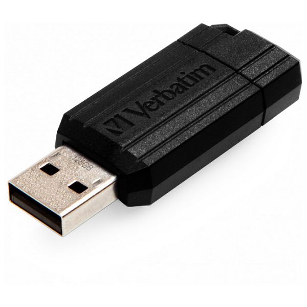 Memorija USB128GB 2.0 PinStripe Verbatim 49071 crna blister