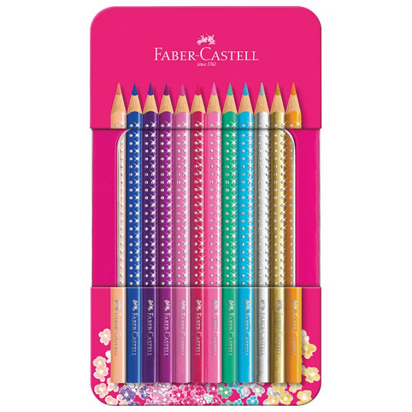 Boje drvene  12boja metalna kutija Sparkle Faber-Castell 201737