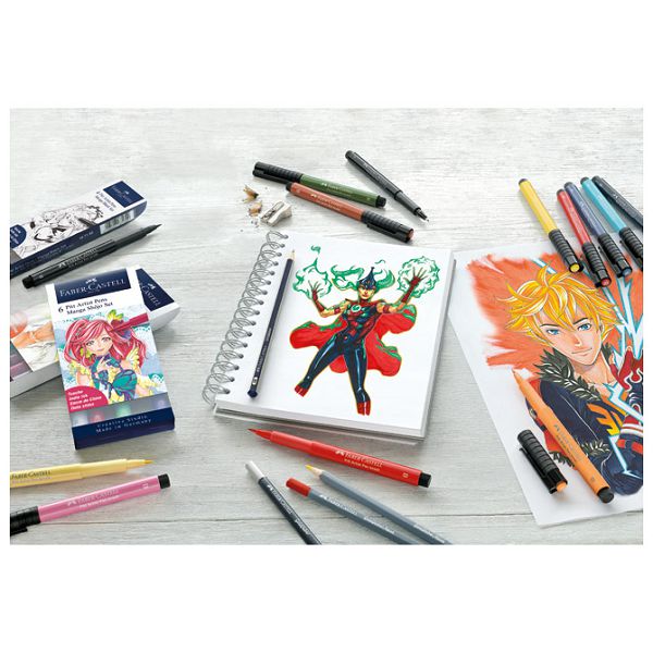 Flomaster Pitt artist  6boja Manga Shonen Faber-Castell 167157 blister