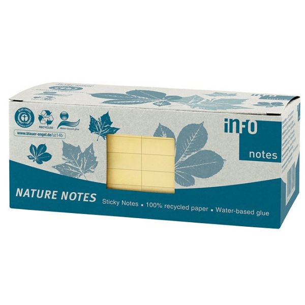 Blok samoljepljiv  75x75mm 12x100L Nature Global Notes 5654-11box žuti