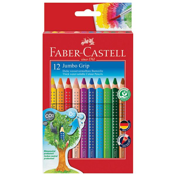 Boje drvene  12boja Jumbo Grip Faber-Castell 110912 blister