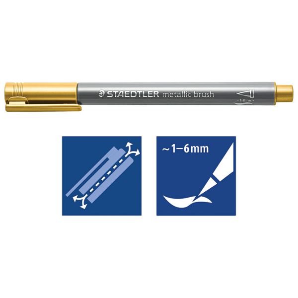 Marker 1-6mm pk10 Metallic brush Design Journey Staedtler 8321 TB10 sortirano blister