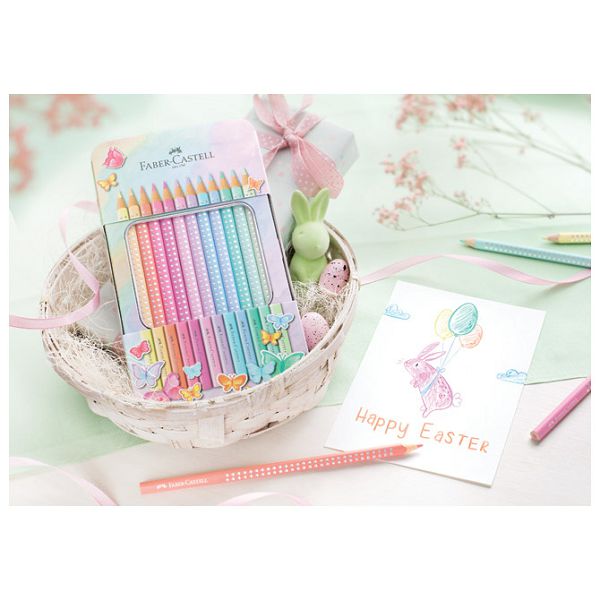 Boje drvene  12boja metalna kutija Sparkle pastel Faber-Castell 201910