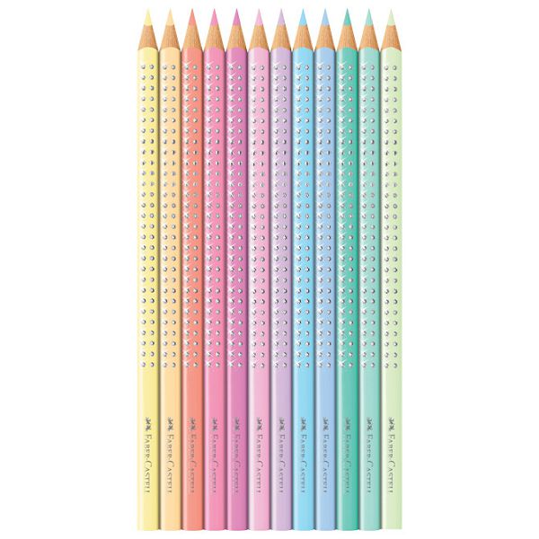 Boje drvene  12boja metalna kutija Sparkle pastel Faber-Castell 201910