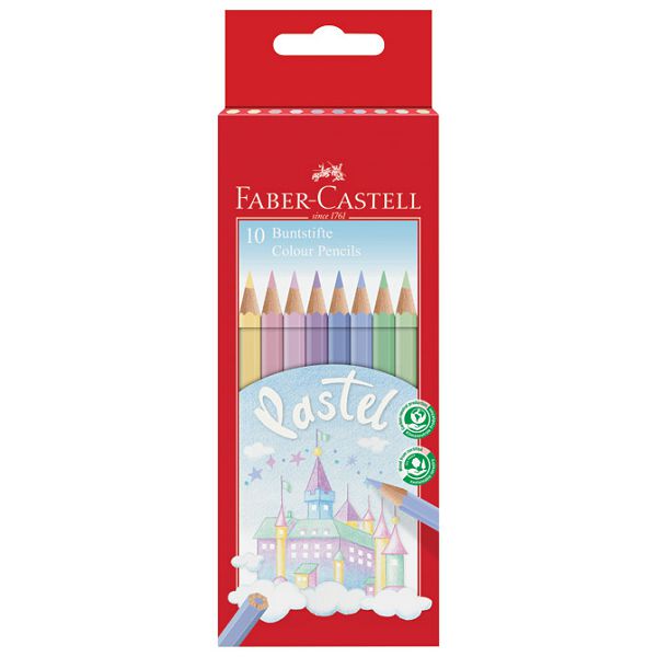 Boje drvene  10boja pastel Faber-Castell 111211 blister