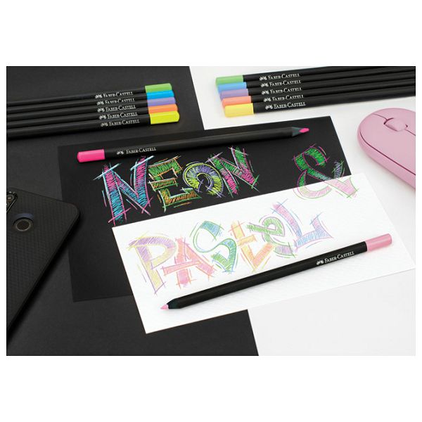 Boje drvene  12boja trokutaste Black Edition neon+pastel Faber-Castell 116410 blister