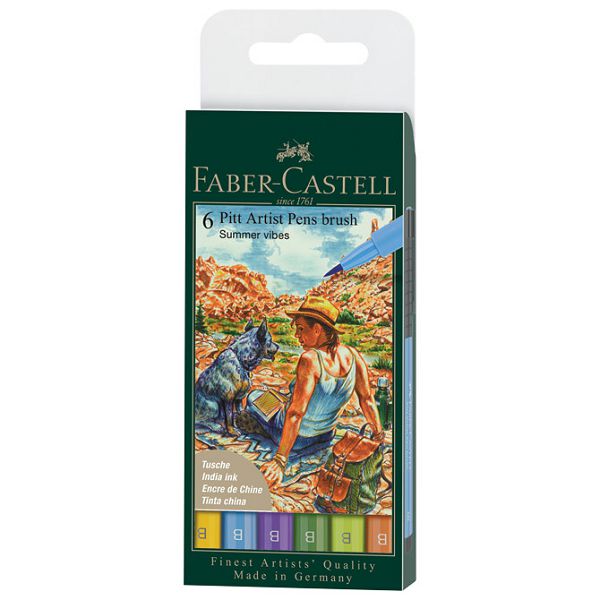 Set Pitt artist brush B  6boja Summer vibes Faber-Castell 167178 blister