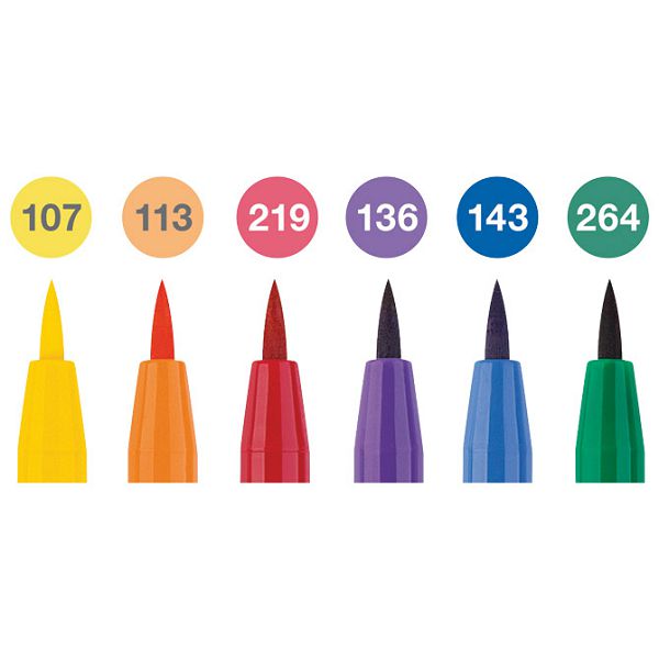 Set Pitt artist brush B  6boja Colour wheel Faber-Castell 167174 blister