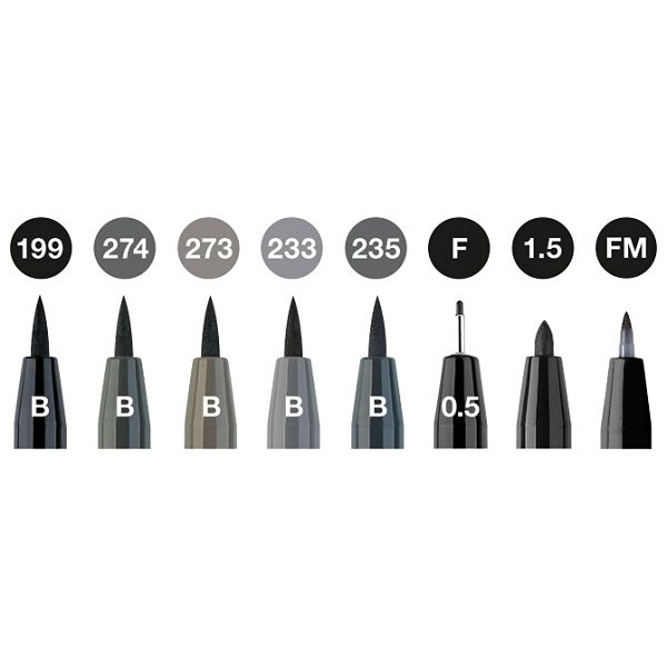 Set Pitt artist pk8  Gray&Black Faber-Castell 167171 blister