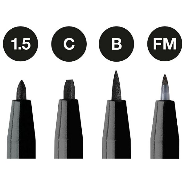 Set Pitt artist pk4 Black Faber-Castell 167153 blister