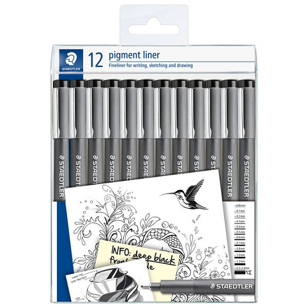 Flomaster za tehničko crtanje pk12 pigment liner Staedtler 308-9 TB12 blister