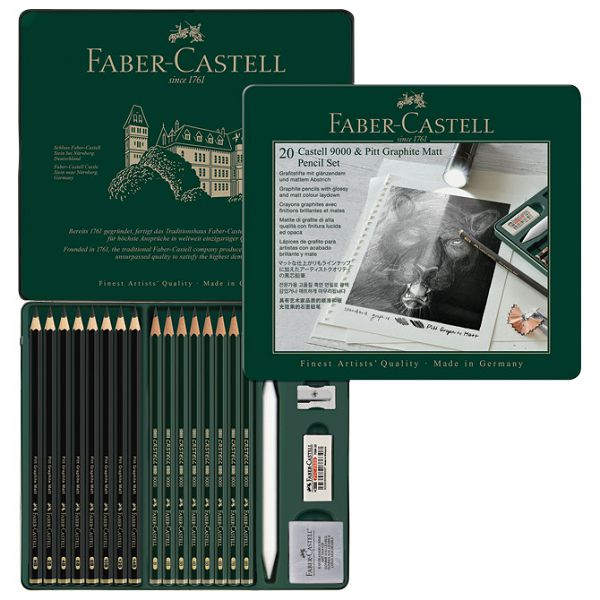 Set Pitt graphite matt & Castell 9000 pk20 Faber Castell 115224