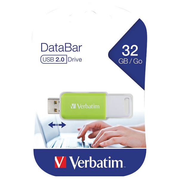 Memorija USB 32GB 2.0 DataBar Verbatim 49454 zelena blister