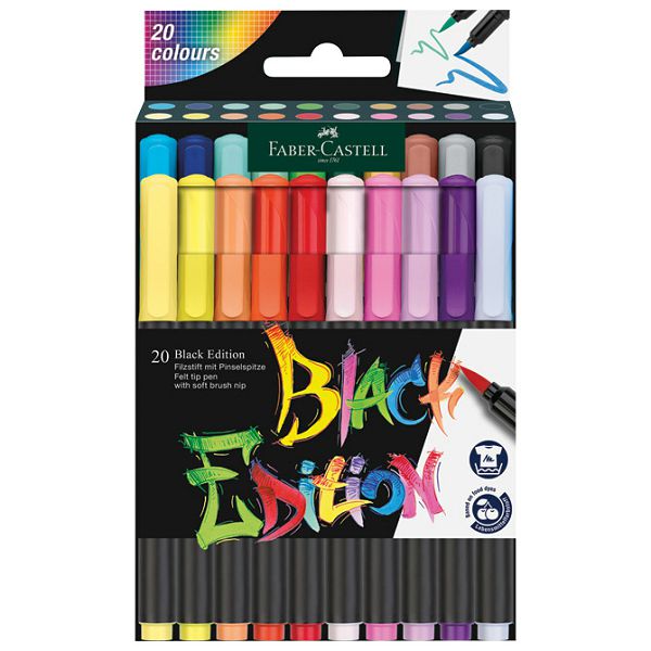 Flomaster brushpen 20boja Black Edition Faber Castell 116452 blister 