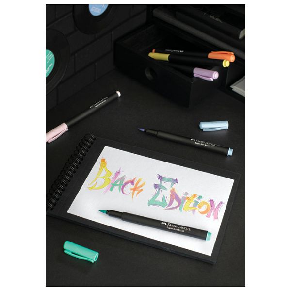 Flomaster brushpen  6boja Black Edition Faber Castell 116453 pastel blister 